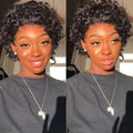 Pixie Cut perruque Short Curly Human Hair Wigs perruque bresillienne Cheap Remy Hair 13X1 Transparent Lace Wigs For Women Sale