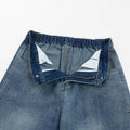 Men Vintage Wash Cargo Wide Leg Jeans Big Pockets | SAMAG