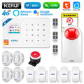 KERUI W184 4G WIFI GSM Alarm Security Alarm System Kit Wireless Home Tuya Smart APP Control Motion Sensor Burglar Support Alexa