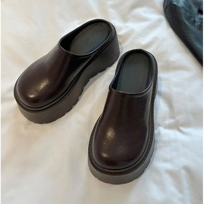 Retro Mules Platform Chunky Sole Height Increasing | SAMAG