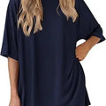 2026women's New Fashion Trend Basic High-quality Casual Round Neck Slit Loose Casual and Comfortable Women's Two-piece Home Suit