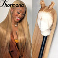 Chocolate Brown Straight Lace Front Wig Synthetic 30 Inch 200 Density 13x4 HD Transparent Full Lace Frontal Wig Pre Plucked