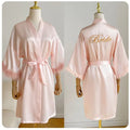 White Bride Wedding Robe with Feathers Women Satin | SAMAG