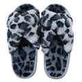 Comwarm Women's Cross Band Fuzzy Slippers Fluffy Open Toe House Slippers Cozy Plush Bedroom Shoes Indoor Outdoor Fur Sandals