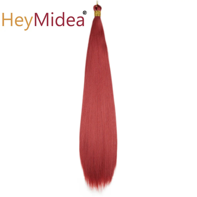 22-28Inch Straight Pony Hair Bundles Crochet Braids Hair Silky Colorful Synthetic Braiding Hair Ombre Synthetic Hair For Women