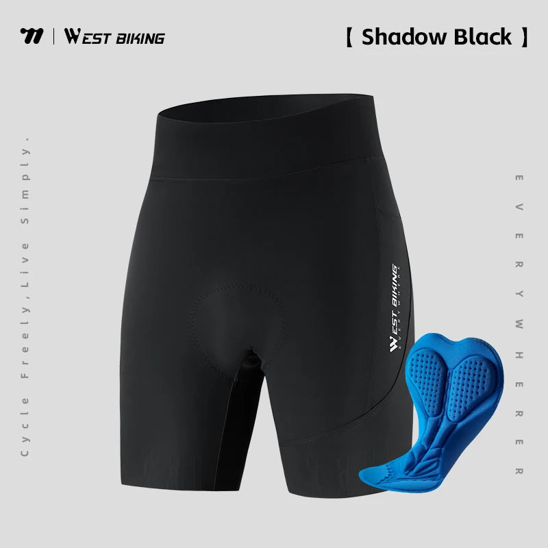 WEST BIKING Men Cycling Shorts With Pockets Anti Slip 4-Way Stretch Sponge Pad Men's Shorts Quick Dry Soft Gravel Women's Shorts