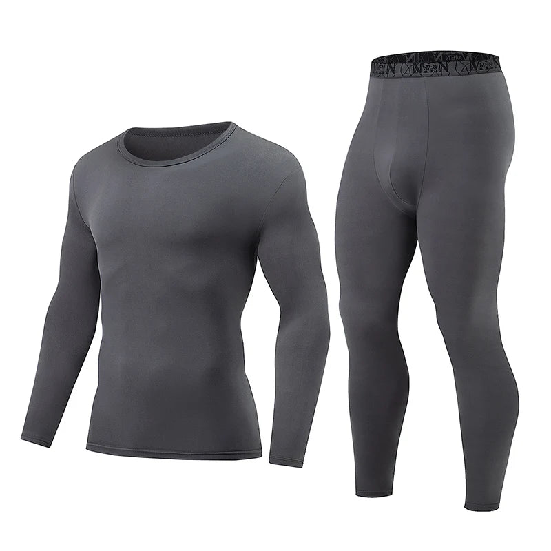 2 Pieces Of Spring New Men's Solid Color Base Suit Comfortable Round Neck Long Sleeved Top T-shirt Color Elastic Waist Pants