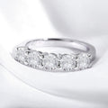 Smyoue White Gold D Color 4mm Moissanite Ring for Women 1.5CTTW Stone Match Diamond Wedding Band Bride S925 Sterling Silver