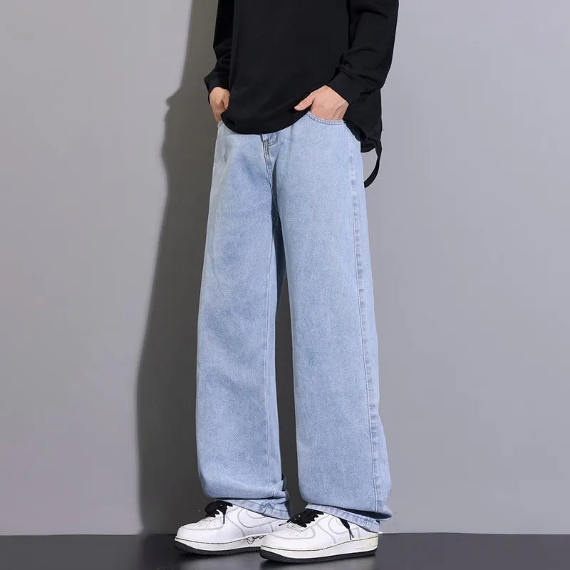 OIQERE Four Seasons New Men's Loose Straight Leg Jeans | SAMAG