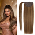 100% Human Hair Ponytail European Straight 120gram Wrap Around Clip In Pony Tail Machine Remy Hair 12-26 Inches For  Salon