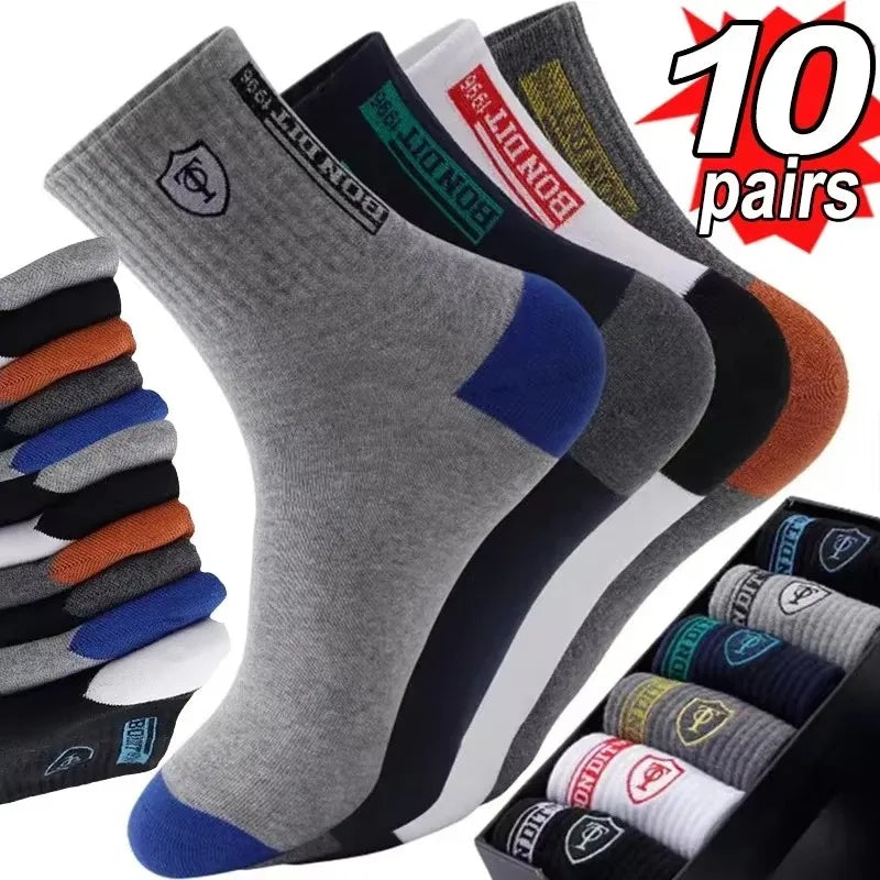 10对 Breathable Cotton Sports Stockings Men Bamboo Fiber | SAMAG