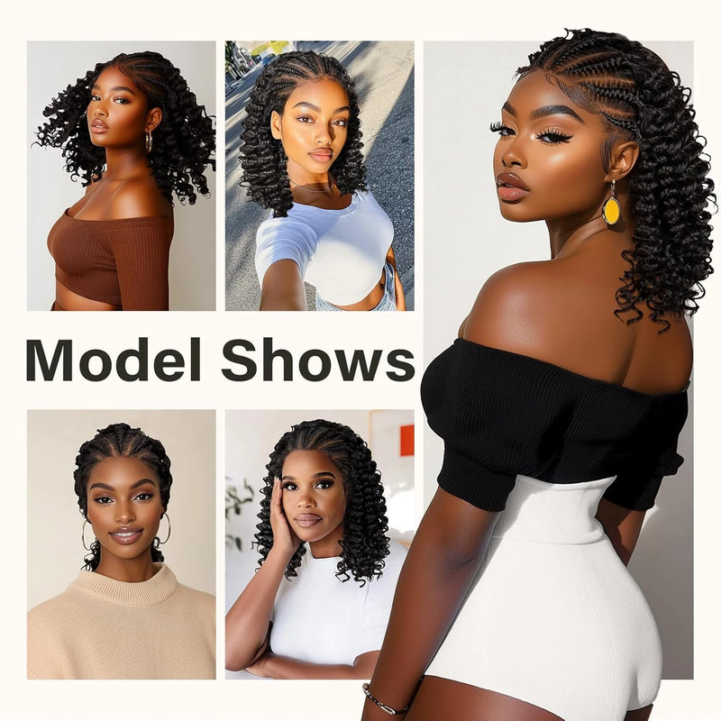 Kinky Curly Braided Wig With Baby Hair Natural Color Curly 13X4 Transparent Synthetic Lace Front Wigs Braid Wig For Black Women
