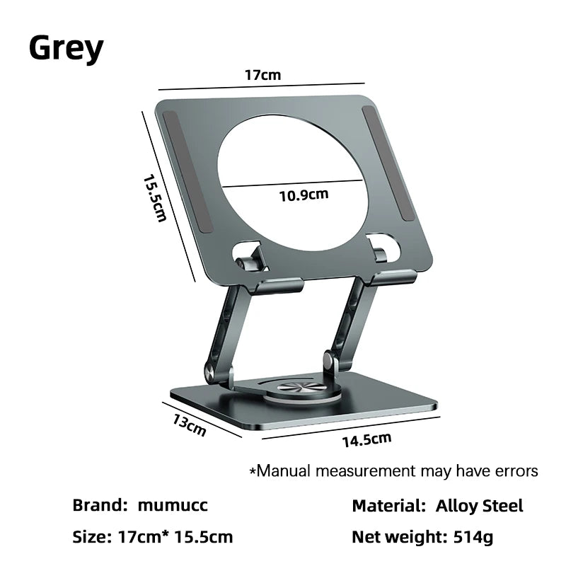 Desktop tablet stand, with hollowed-out heat dissipation, available in two options: rotatable and non-rotatable