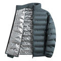 Graphene Self-heating Parka Jackets Men Solid Windproof Cotton Down Jackets Man Stand Collar Parkas Winter Padded Down Coat Male