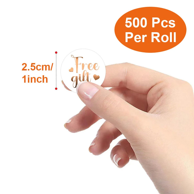 50-500pcs Thank You Stickers Free gift Gold Craft Handmade Sticker Circle Thank You Stickers For Business Card Sealing Labels