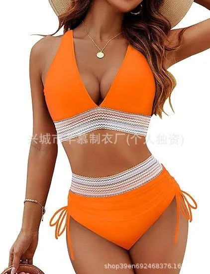 Women's Sleeveless High Waist Halter Neck Bikini | SAMAG