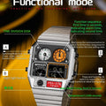 SANDA Top Fashion Men's Leisure Electronic Watch Multifunctional Thermometer Stopwatch Timing Men's Electronic Watch 3192