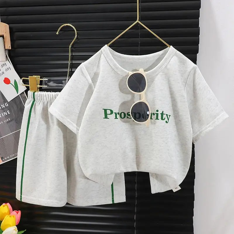 Trendy Clothing New Child Short Sleeve Striped Suits Boys - View 3 | SAMAG