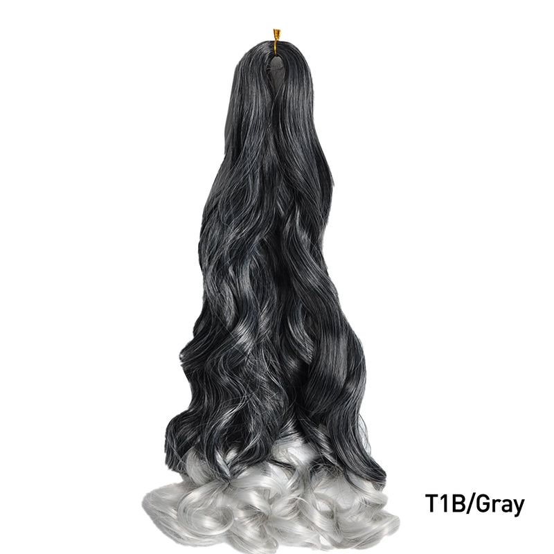Loose Wave Braiding Hair Extensions 24" Synthetic Spiral Curls Braids Hair Pre Stretched Bouncy Braid French Curls Braiding Hair