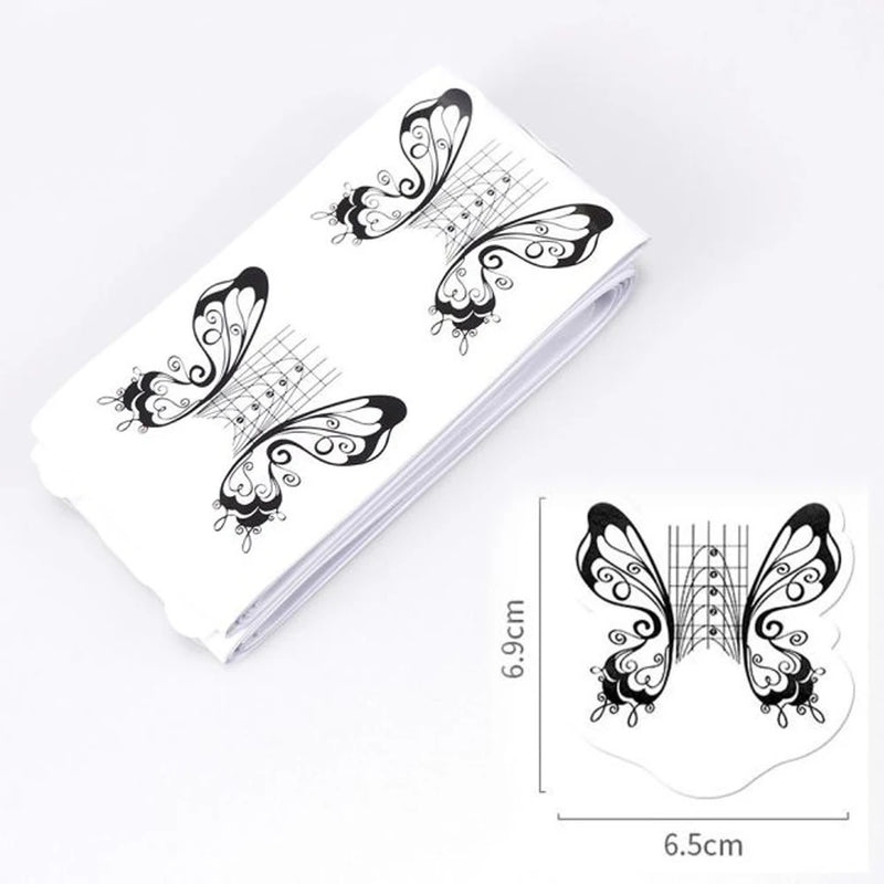 50pcs Golden Nail Art Tips Extension Forms Guide U Horseshoe Shaped Acrylic UV Gel DIY Nail Tool For Manicure Makeup Accessories