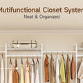 L4 Wall Mounted Industrial Pipe  Clothes Rack, Closet Organizer System with Rods Expandable, Clothing Rack, Corner Garment Rack