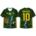 Brazil Style Flag Printed Jersey Men Women Jesus Graphic 3D Print Football T-shirt Quick Dry And Breathable Sport Uniform Tee