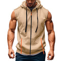Men Hooded Sleeveless Shirt Casual Gym Tank Top Male Breathable Bodybuilding Vest Basketball Shirt Fashion Singlet Man Clothes