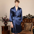 Men Summer Satin Bathrobe Shorts Robe Suit Thin Ice Silk Pajamas 5XL Plus Size Bathrobe Kimono Sleepwear Soft Bath Gown Male