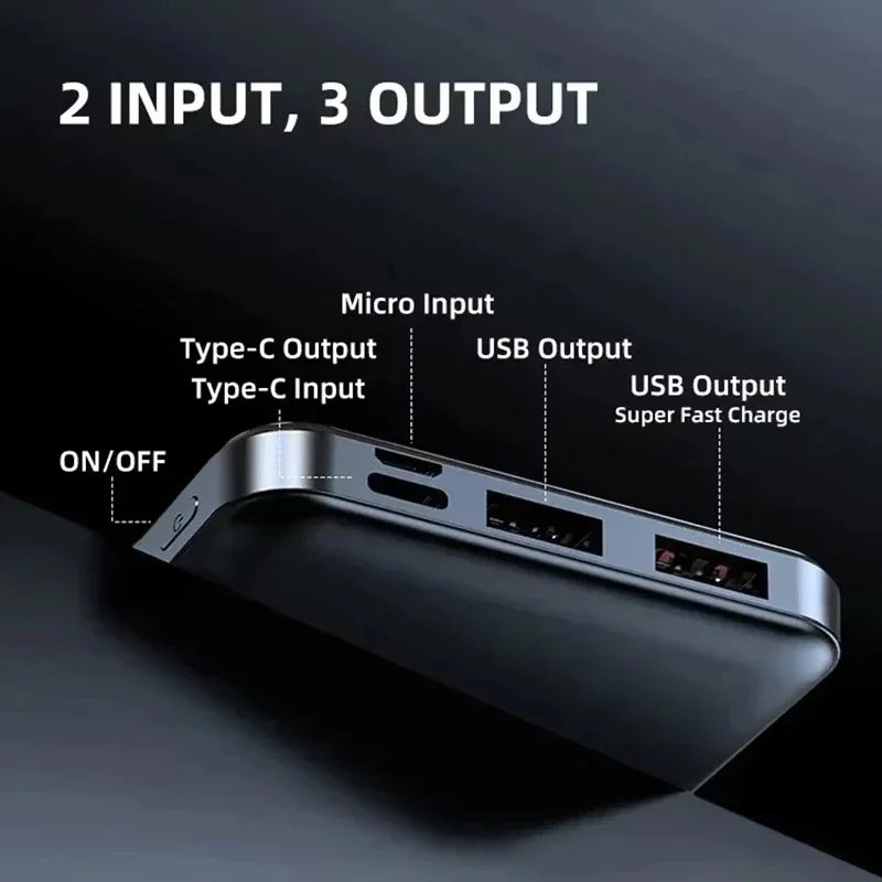 Lenovo 120w 50000mah Power Bank 12w Portable Fast Charger External Battery Powerbank High Capacity Powerbank For Iphone Samsung