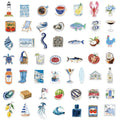 50Pcs Open Sea Stickers for Luggage, Skateboarding, Luggage, Refrigerator, Mobile Phone, Sailing, and Far Voyage Stickers