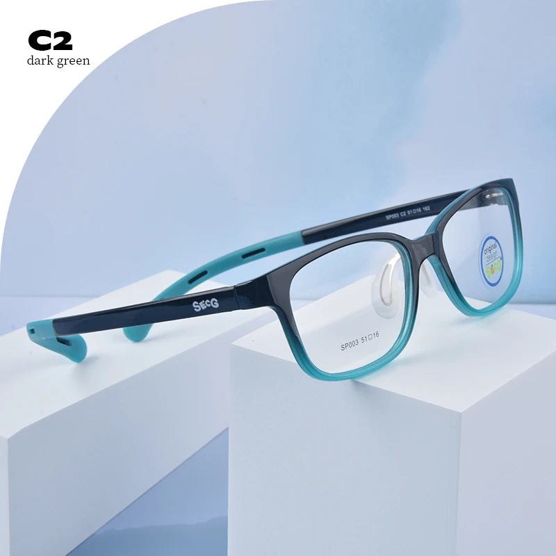 SECG Sports Children Glasses Silicone Optical Spectacle Ultralight Flexible Soft Glasses For Boys And Girls Students Myopia