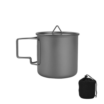 Titanium Camping Mug with Folding Handle Lightweight | SAMAG