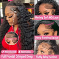 HD Transparent Deep Curly Frontal Wig 13x4 Curly Lace Front Human Hair Wigs For Black Women Wet And Wavy Water Clearance On Sale