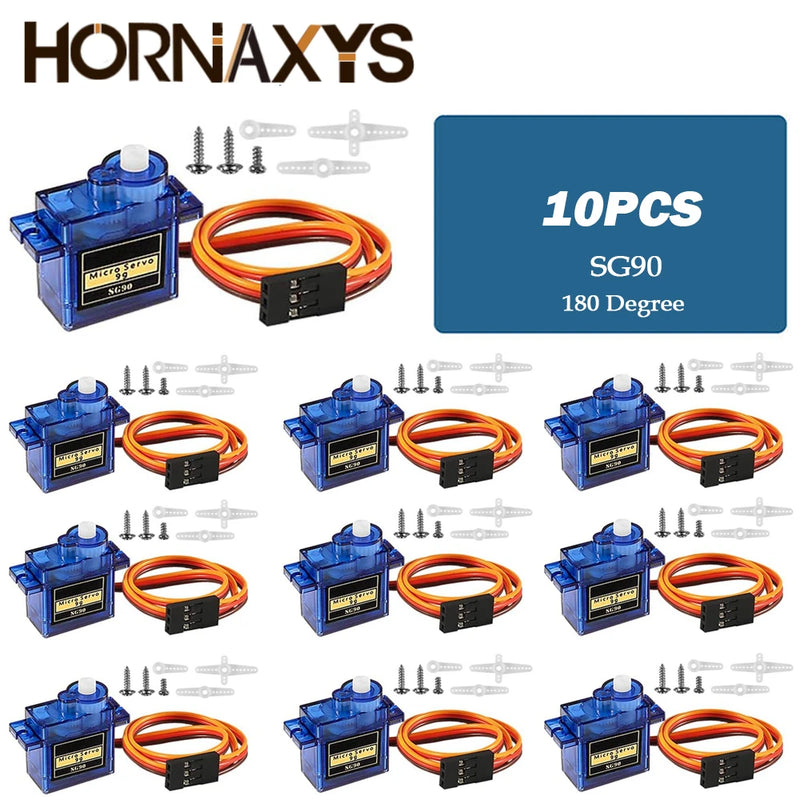 1-10PCS SG90 9G Micro Digital Servo Motor 180/360Degree Fixed-Wing Gear Servo Motor for Rc Helicopter Toy Airplane Aircraft