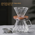 JUSTINLAU Hand Drip Coffee Pot Set High Borosilicate Glass Coffee Brewing Pot Espresso Filter Cups Household Coffee Accessories
