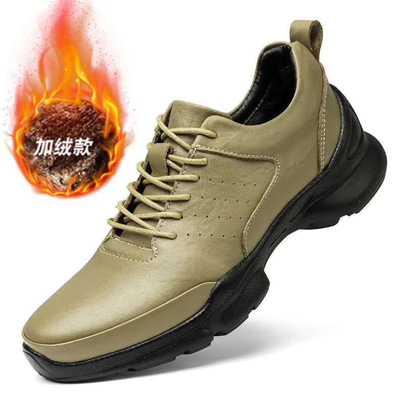 Men's Height Increase Shoes Calfskin for All-Day Wear Business Casual Elevator Shoes Height Increasing 6cm Hidden Heel Shoes