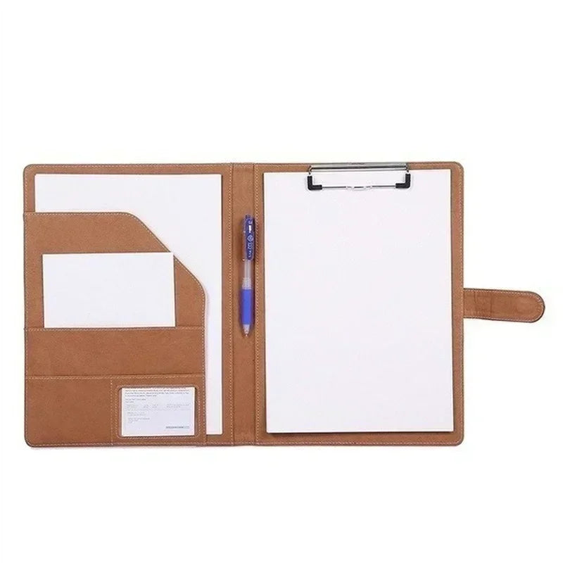 Premium PU Leather A4 Conference File Folder Business Document Binder Useful Office Desk Organizer Contract Stationery Supply