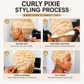 613 Blonde Short Curly Pixie Wig Human Hair Kinky Curly Afro Wig Glueless Natural Looking Easy Everyday Hairstyle Short Cut Wig