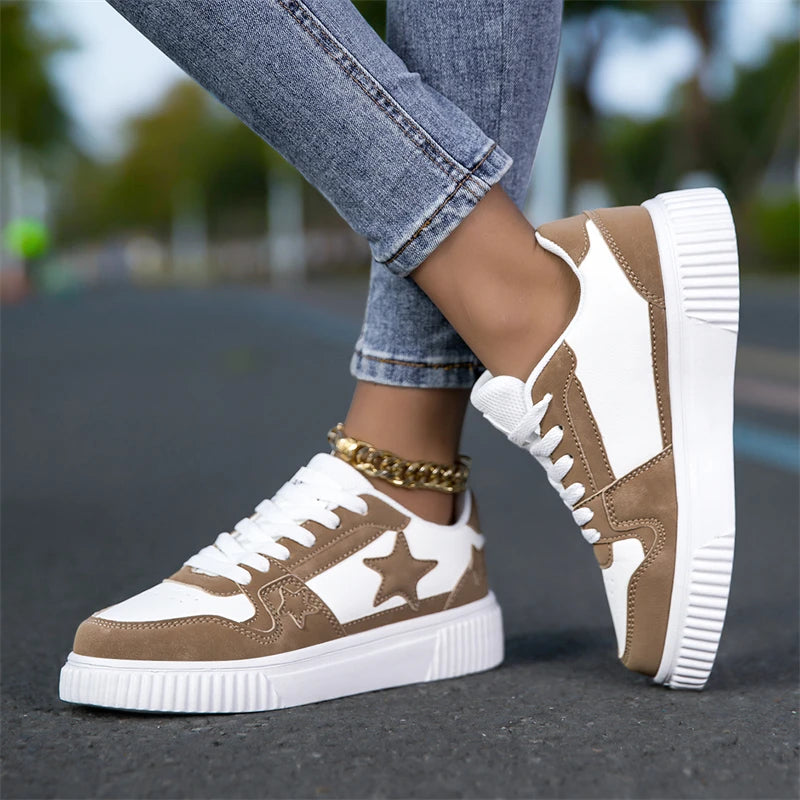 Unisex Stars Casual Sneakers Comfy Leather Men Women | SAMAG