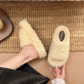 Winter New Simple Style Round Toe Women's Cotton Slippers 2026 Fashion Solid Color Open Toe Thick Soled Casual Women Shoes