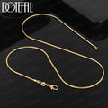 DOTEFFIL 18K Gold 2mm Flat Snake Chain Necklace 16/18/20/22/24/26/28/30 Inch For Women Man Fashion Wedding Jewelry | SAMAG
