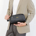 Customized Name Men's Business Handbag Made of Soft Leather, Large Capacity, PU Leather Outdoor Travel Storage Bag
