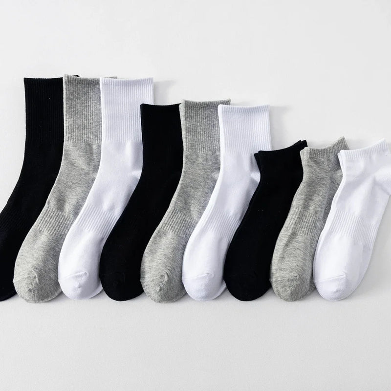 6 Pairs Plus Size EUR45-50 Men Socks Cotton Ankle Black | SAMAG