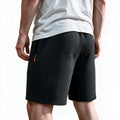 Men Waffle Knit Casual Shorts Drawstring Elastic Waist | SAMAG