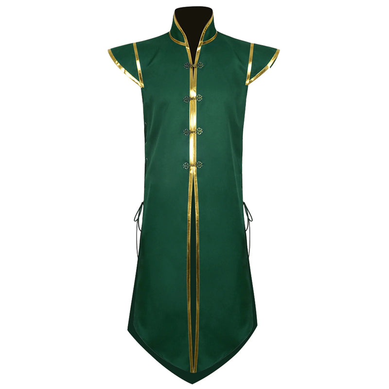 Mens  Medieval Viking Vest Long Vest Renaissance Sleeveless Jacket Knight Surcoat With Buttons Halloween Carnival Party Uniform