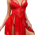 Sexy Lingerie Women Lace Hollow Bra Set Erotic Costumes Teddy Baby Doll Dress Deep V Open Bra Sleepwear Exotic Apparel Pajamas