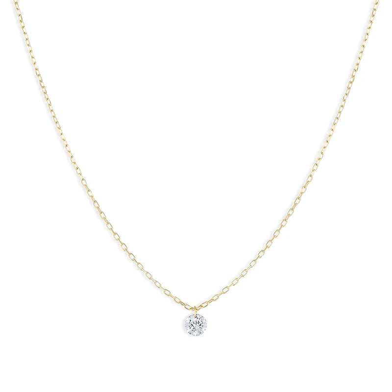 CANNER New 925 Sterling Silver Mini Zircon Pendant Necklaces Chain For Women Necklace Chains Fine Jewelry Gift Collares подвеска