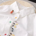 Women Spring Autumn Style Blouses Shirts Lady Casual Long Sleeve Turn-down Collar Cartoon Embroidery Blusas Tops