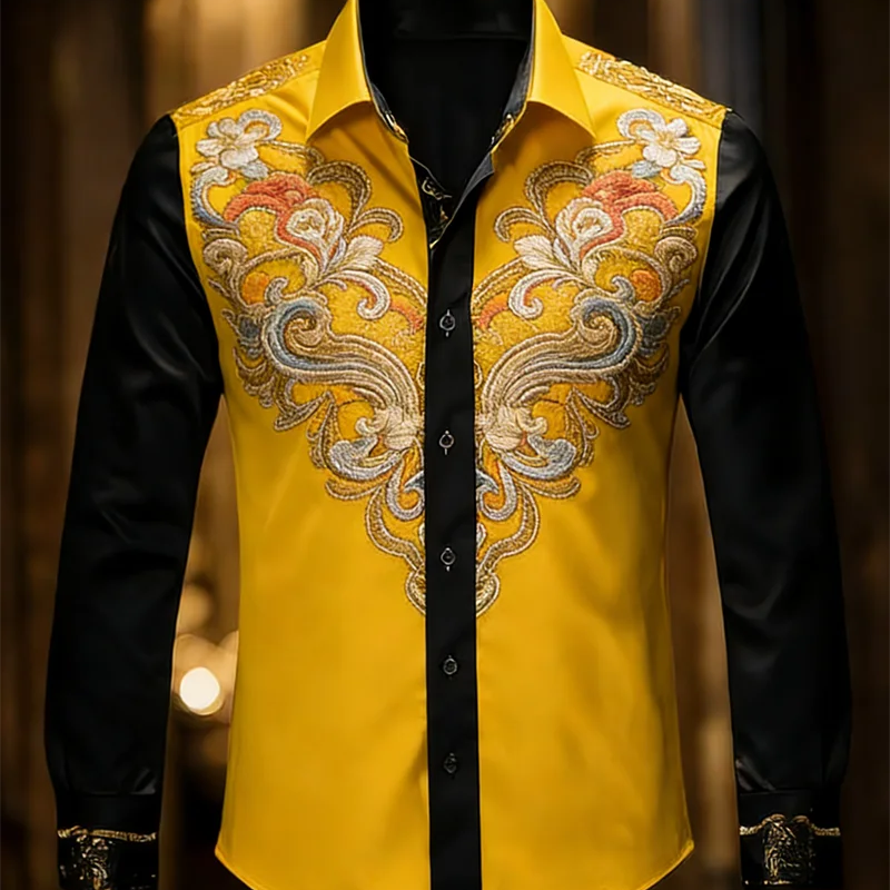 New 11 color men's long sleeved lapel shirt | SAMAG