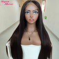 Raw Vietnamese Human Hair Wigs 15A Super Double Drawn Bone Straight Bob Wigs HD Transparent Full Lace Frontal Wig Bleached Knots
